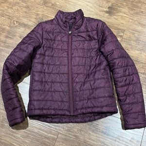 Kerrits equestrian youth Large light puffer jacket with horse pattern throughout